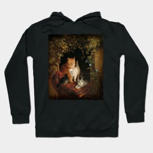 Mama Cat with Kittens Hoodie